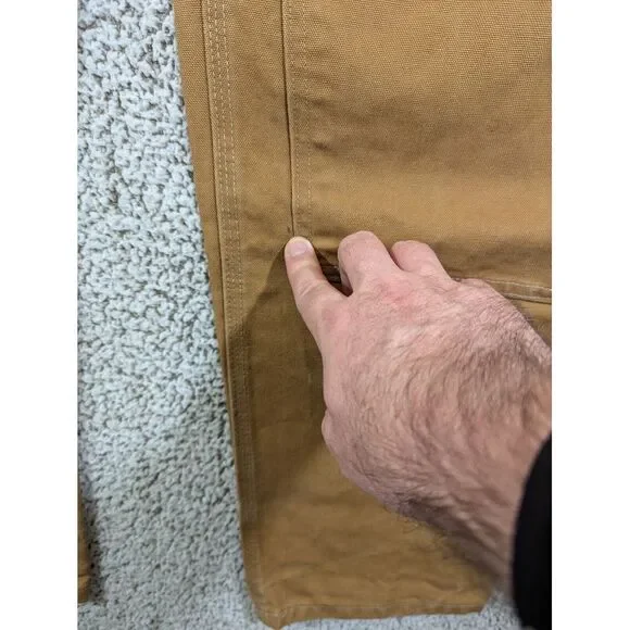 Carhartt Double Knee‎ Pants 42x32 Brown Duck Canvas Carpenter Dungaree Jeans B01